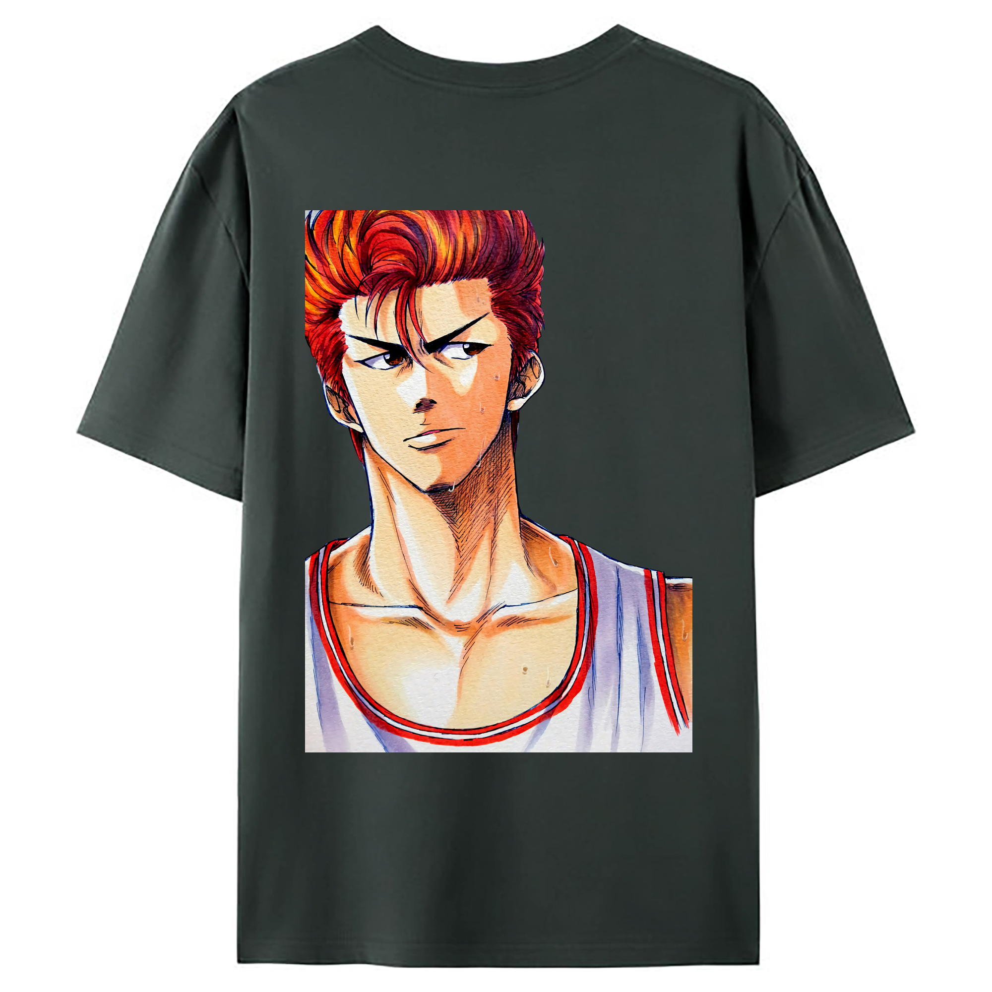 （画像用） SLAM DUNK／スラムダンク 綿100％ メンズ半袖Tシャツ（バックプリント） 通気性